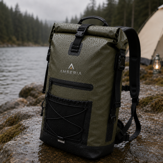Waterproof Roll-Top Adventure Backpack – Rugged Outdoor Dry Bag with Padded Straps