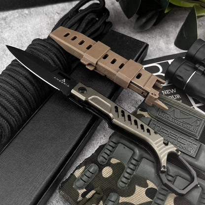 Tactical Folding Knife with Protective Sheath