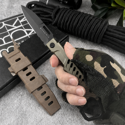 Tactical Folding Knife with Protective Sheath