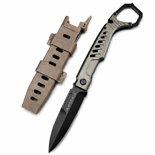 Tactical Folding Knife with Protective Sheath